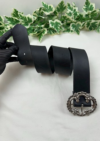 American Vintage Vintage y2k Siyah Deri Goth Tokalı Kemer