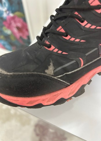 33 Beden pembe Renk Kız Çocuk Siyah-Pembe Baskılı Street Botları