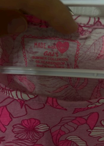 Diğer Kız Çocuk Pembe Çiçekli Kolsuz Elbise