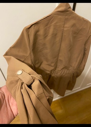 38 Beden kahverengi Renk Koton gabardin ceket