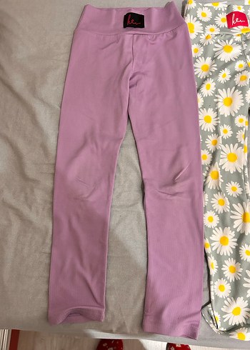 Kız Çocuk Mor ve Papatya Desenli Tayt - Görsel 2