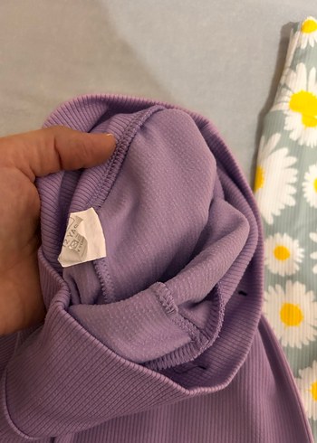 Kız Çocuk Mor ve Papatya Desenli Tayt - Görsel 4