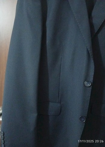 Erkek lacivert Düğmeli Notch Yaka Takım Elbise Kiğılı marka - Görsel 3