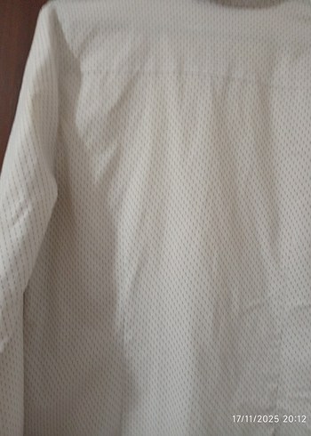 Pamuklu Beyaz Düğmeli Kısa Kollu Gömlek - Görsel 8