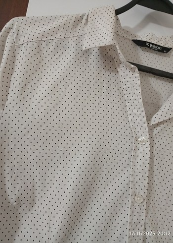 Pamuklu Beyaz Düğmeli Kısa Kollu Gömlek - Görsel 3