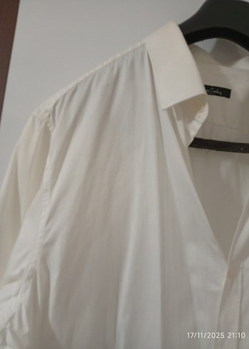 Düğmeli krem Kısa Kollu Erkek Gömlek - Görsel 5