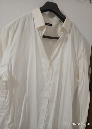 Düğmeli krem Kısa Kollu Erkek Gömlek - Görsel 9