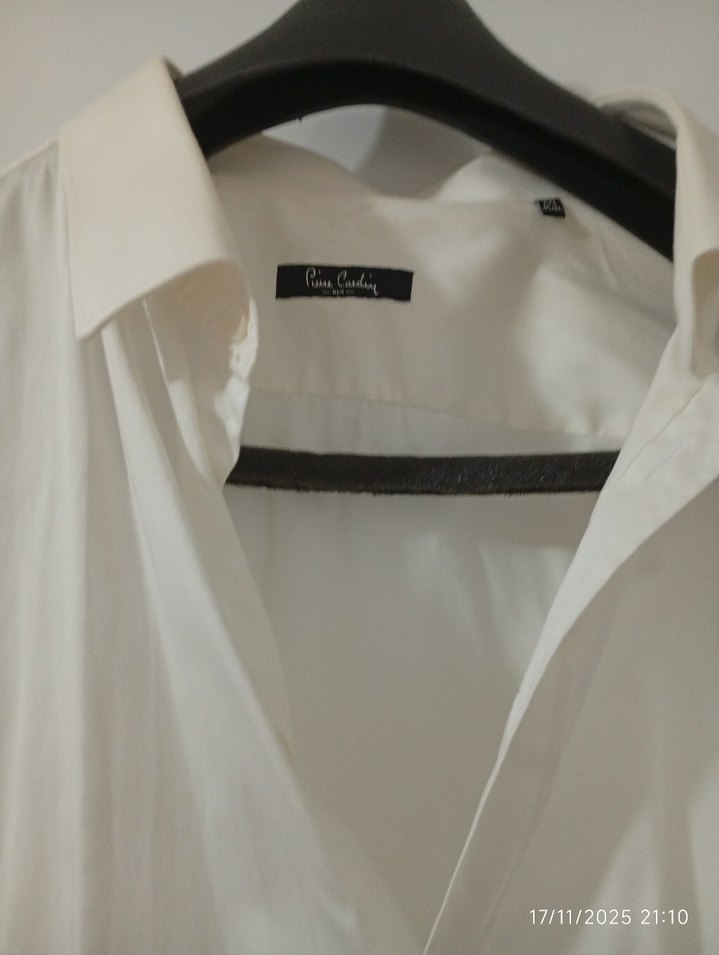 Düğmeli krem Kısa Kollu Erkek Gömlek - Görsel 4