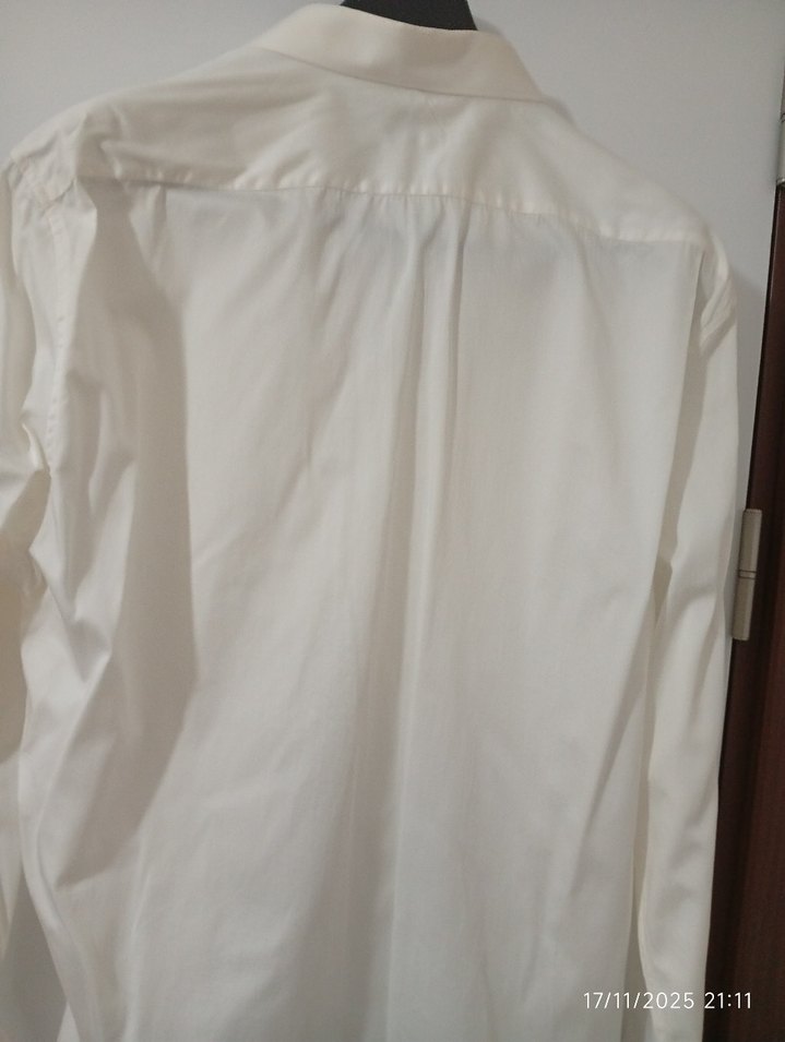 Düğmeli krem Kısa Kollu Erkek Gömlek - Görsel 3