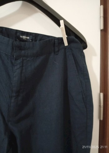 Erkek Lacivert Kemerli Regular Fit Pantolon - Görsel 3