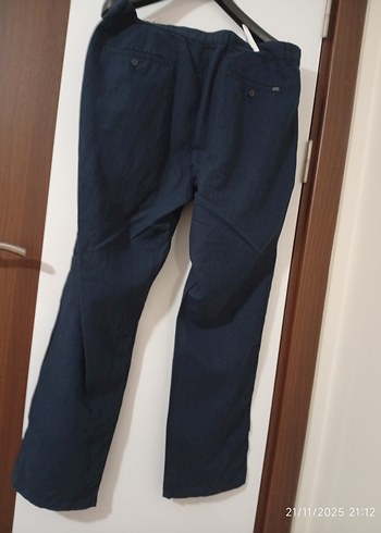 Erkek Lacivert Kemerli Regular Fit Pantolon - Görsel 7