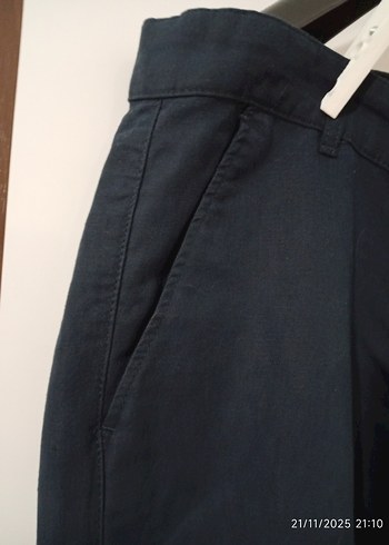 Erkek Lacivert Kemerli Regular Fit Pantolon - Görsel 5