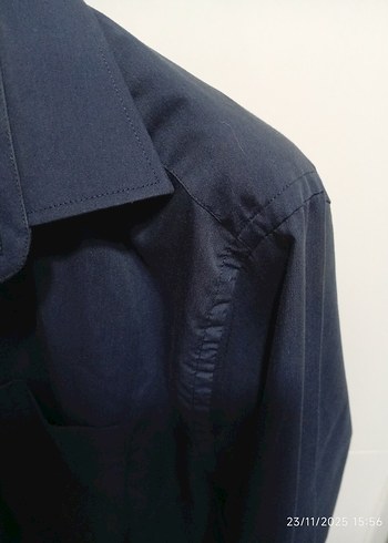 Erkek Lacivert Düğmeli Uzun Kollu Gömlek - Görsel 7