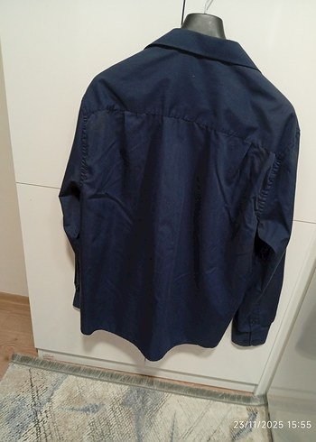 Erkek Lacivert Düğmeli Uzun Kollu Gömlek - Görsel 8