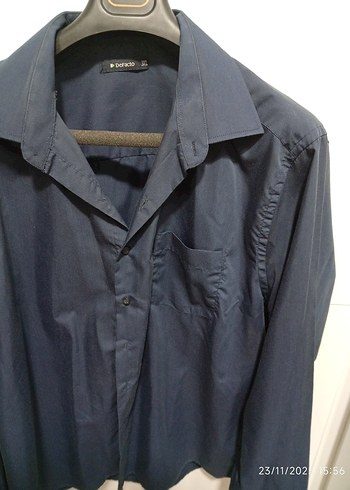 Erkek Lacivert Düğmeli Uzun Kollu Gömlek - Görsel 2