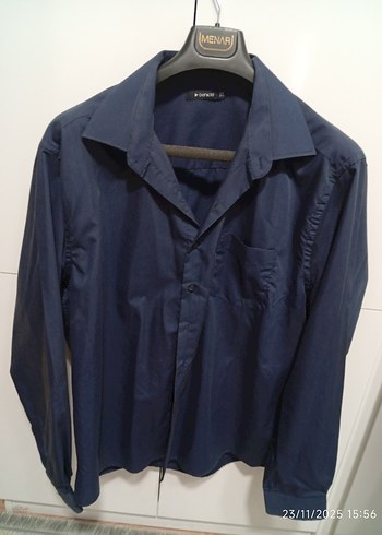 Erkek Lacivert Düğmeli Uzun Kollu Gömlek - Görsel 6