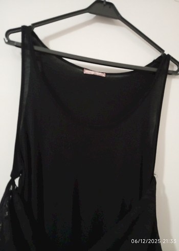 Siyah Kolsuz dantel Elbise - Görsel 6