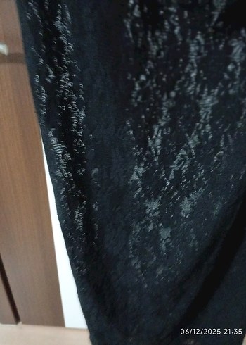 Siyah Kolsuz dantel Elbise - Görsel 4