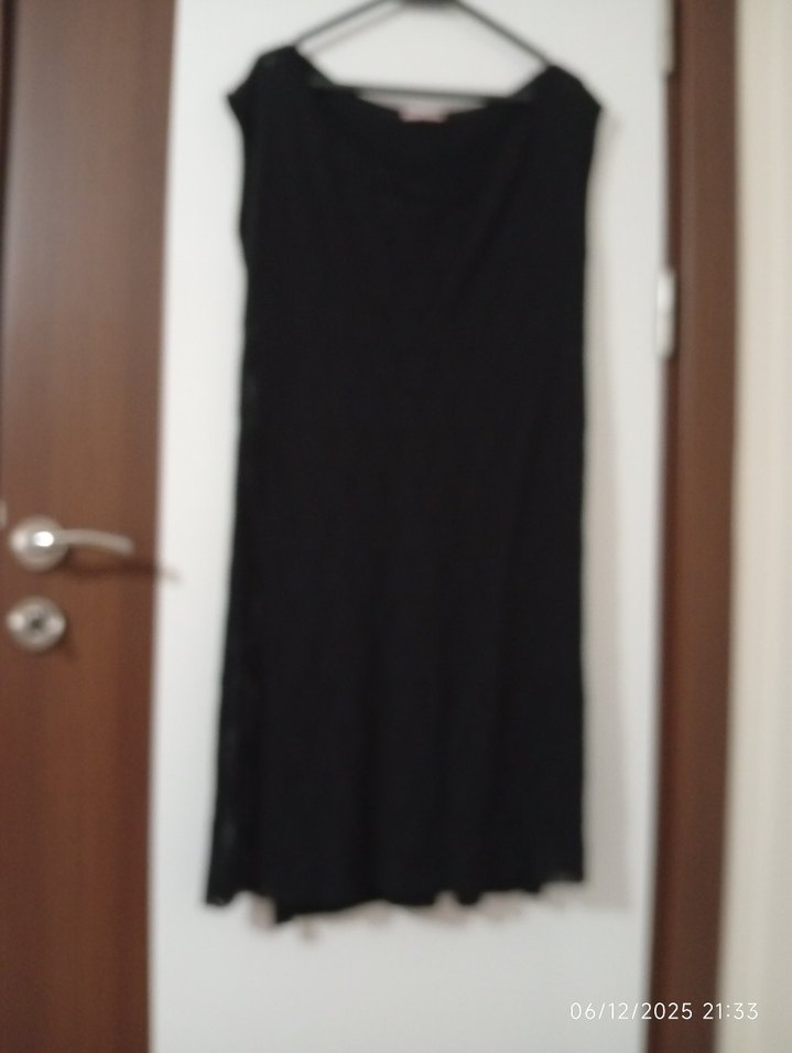 Siyah Kolsuz dantel Elbise - Görsel 3