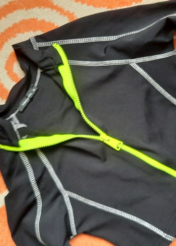 Fermuarlı Siyah Kadın Spor Üstü - Görsel 2