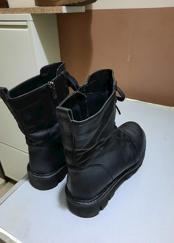 Kadın Siyah Deri Gotik Platform Bot - Görsel 5