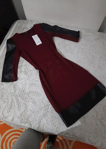 elbise bordo - Görsel 4