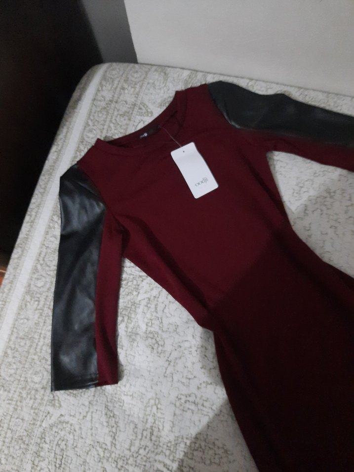 elbise bordo - Görsel 5