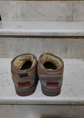 yok Bej Süet Kadın Botları, Kürklü, Dolgu Topuk - Görsel 2