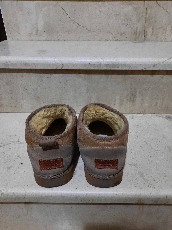 yok Bej Süet Kadın Botları, Kürklü, Dolgu Topuk - Görsel 2