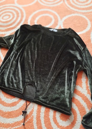 Siyah Kadın Süet Salaş Uzun Kollu Kazak - Görsel 2