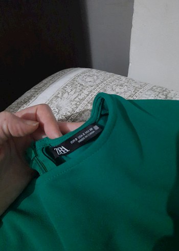 Yeşil Drapeli Uzun Hamile Elbisesi - Görsel 4