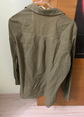 Koton Düğmeli, Uzun Kollu Khaki Keten Gömlek