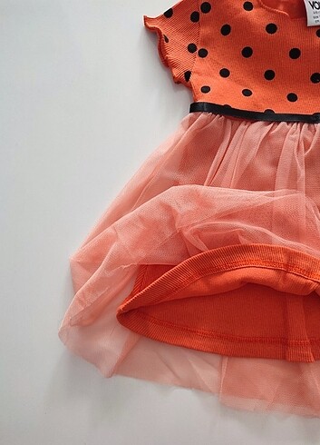 Kız bebek tütü elbise 9-12ay turuncu  - Görsel 2