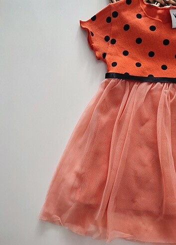 Kız bebek tütü elbise 9-12ay turuncu  - Görsel 6