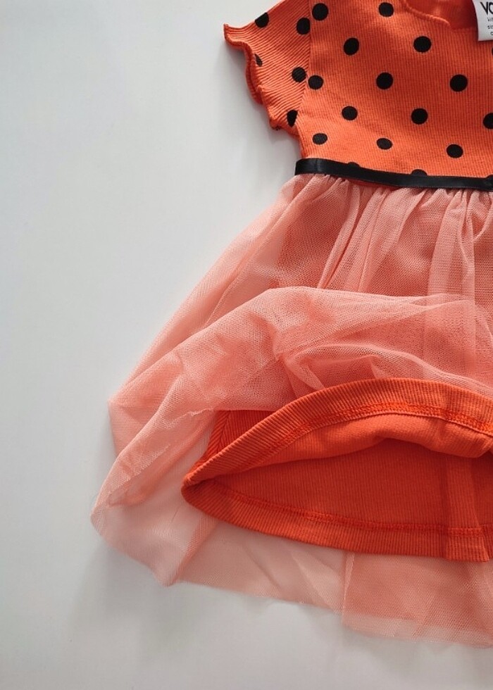 Kız bebek tütü elbise 9-12ay turuncu  - Görsel 2