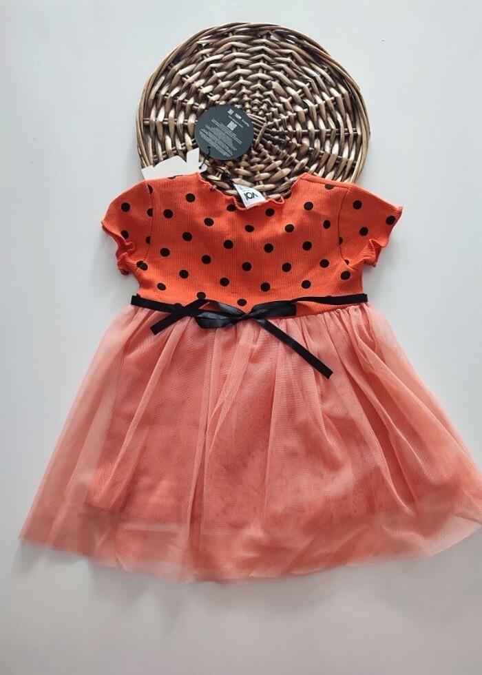 Kız bebek tütü elbise 9-12ay turuncu  - Görsel 3
