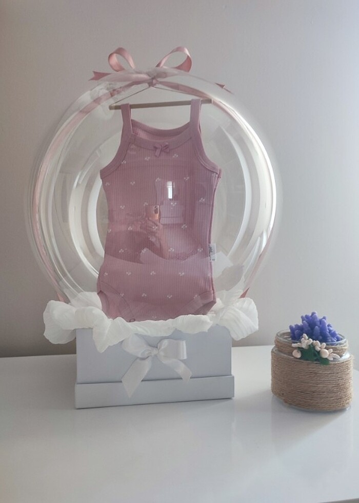 Büyülü balon zıbın doğum hediye kutusu - Görsel 2