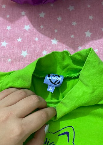 Renkli Baskılı Yeşil Kedi Tişörtü - Görsel 8