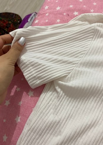 Kadın Beyaz Pamuklu Kısa Kollu Gömlek tişört polo yaka - Görsel 3