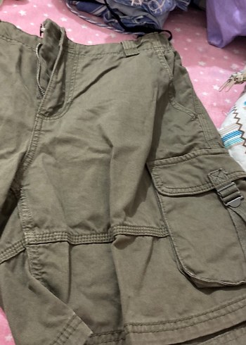 Kadın Keten Kemerli Geniş Paça Pantolon - Görsel 3