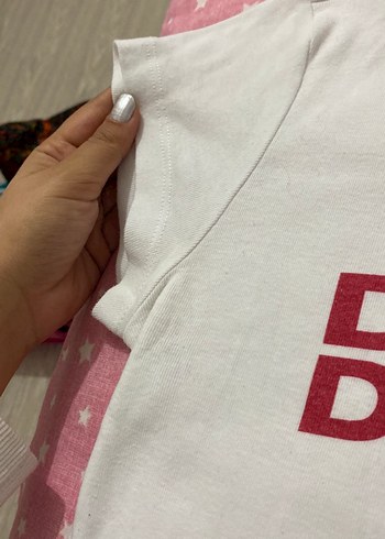 Beyaz Kısa Kollu Baskılı Tişört - Görsel 3