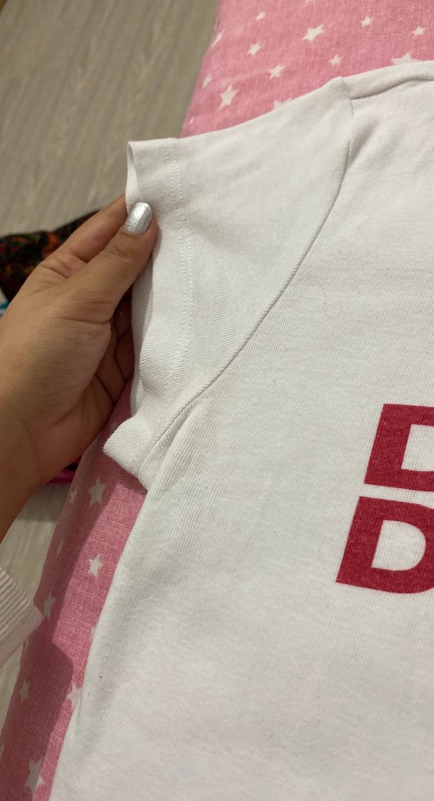 Beyaz Kısa Kollu Baskılı Tişört - Görsel 3