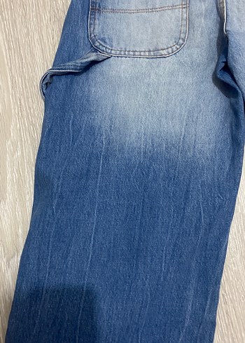 Kadın Mavi Bol Kesim Midi Denim Pantolon wide leg ballon jean - Görsel 6