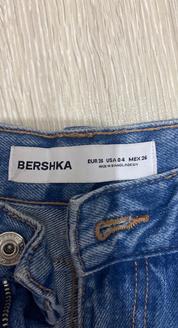 Kadın Mavi Bol Kesim Midi Denim Pantolon wide leg ballon jean - Görsel 3