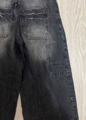 Gri Batik Desenli Salaş wide leg ballon jean Bershka - Görsel 9