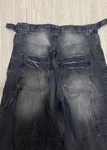 Gri Batik Desenli Salaş wide leg ballon jean Bershka - Görsel 8