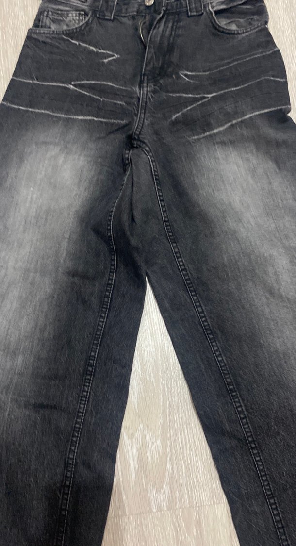 Gri Batik Desenli Salaş wide leg ballon jean Bershka - Görsel 4