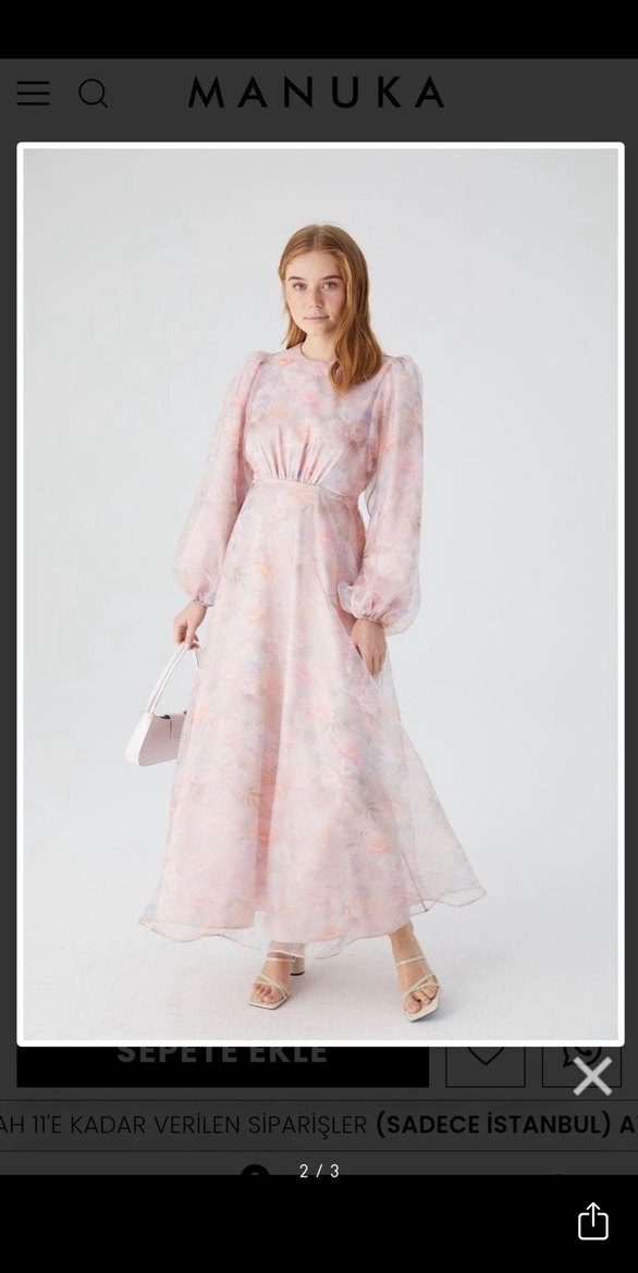 manuka çiçekli elbise - Görsel 2