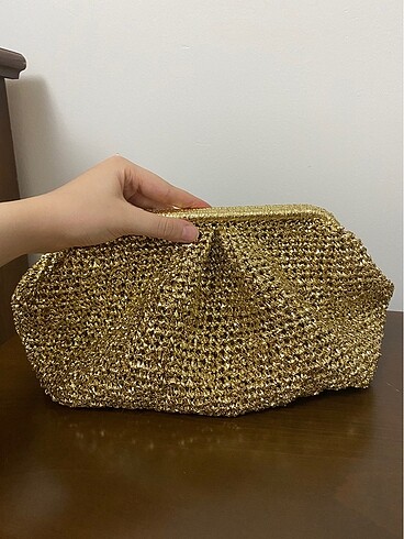 Beden clutch burslu örme çanta