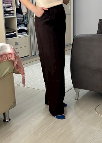 Kadın Kahverengi Kumaş Pantolon - Görsel 3